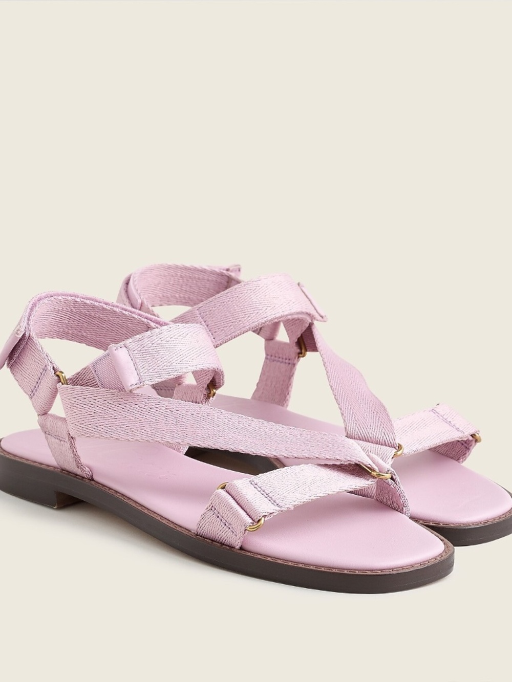 J. Crew Canvas Sporty Strap Sandals - ORCHID COLOR